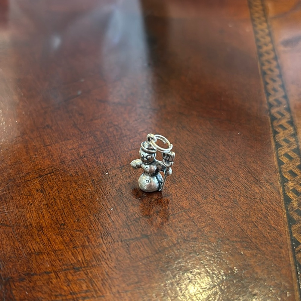 Sterling silver snowman charm